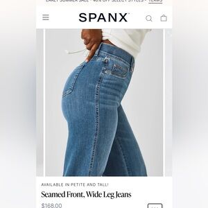Spanx wide leg seamed front jeans